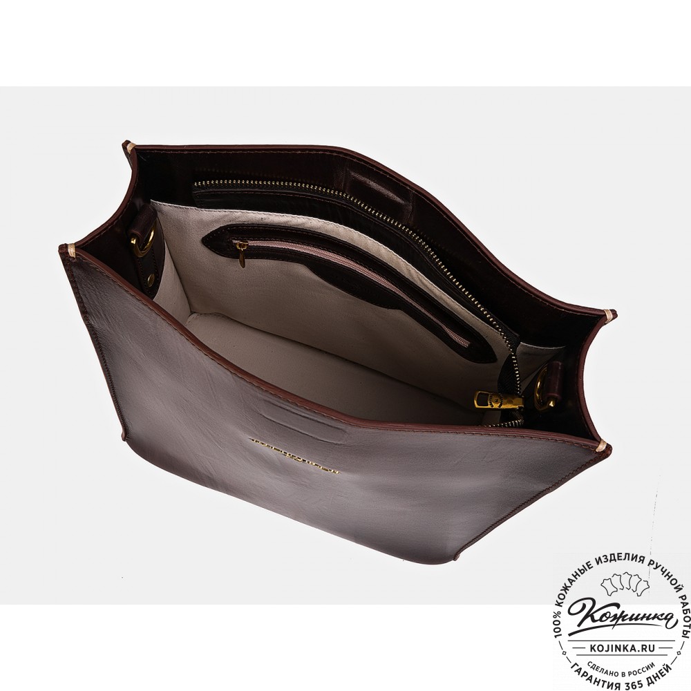 Женская кожаная сумка "Синтия" (коричневая гладкая кожа)